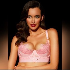 Honey birdette candy pink Belinda bra and panties! 34F and small panties.